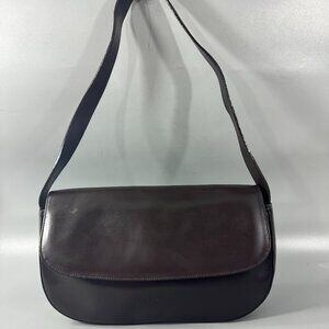 NWOT i santi Brown Leather Saddle Satchel Classic Shoulder Hobo Bag